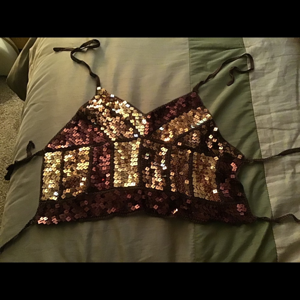 Sequined Halter Top
